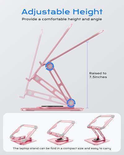 Rotating base portable computer stand for desk — photo 3
