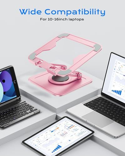 Rotating base portable computer stand for desk — photo 5