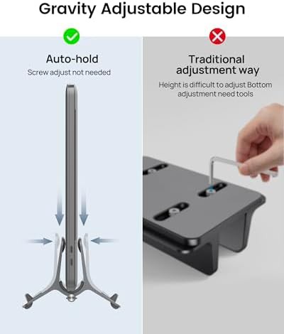 Gray Vertical Gravity Auto Lock Laptop Stand — photo 3