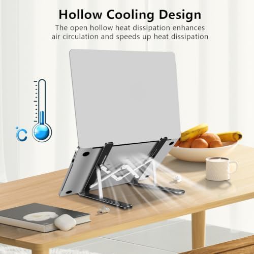 Black aluminum foldable portable laptop riser — photo 5