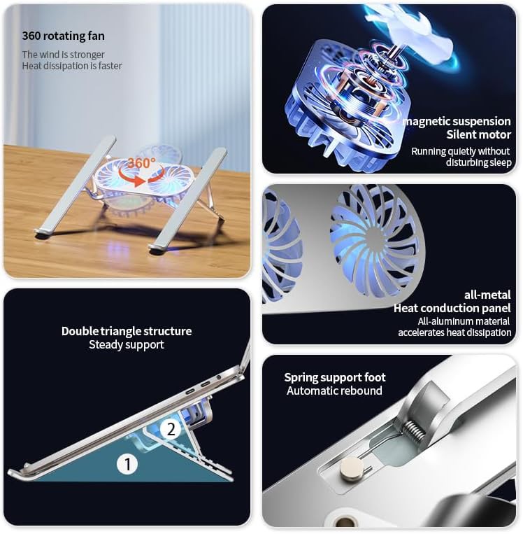 Silver Ventilated Stand with Cooling Fans — photo 4