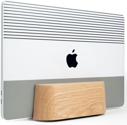 Solid Oak Vertical Laptop Dock