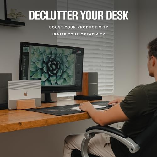 Solid Oak Vertical Laptop Dock — photo 4