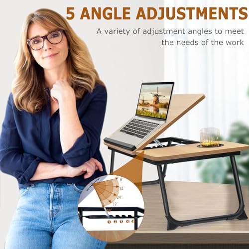 Foldable lap desk with integrated cup holder — photo 5