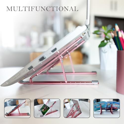Pink Aluminum Foldable Ergonomic Laptop Riser — photo 5