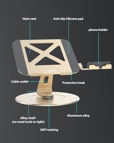Ultra stable aluminum office riser with phone holder — photo 4
