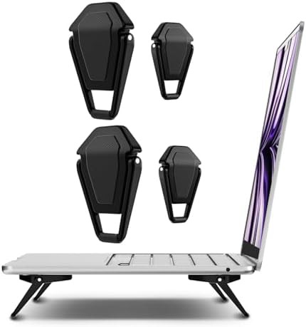 Black aluminum invisible laptop stand