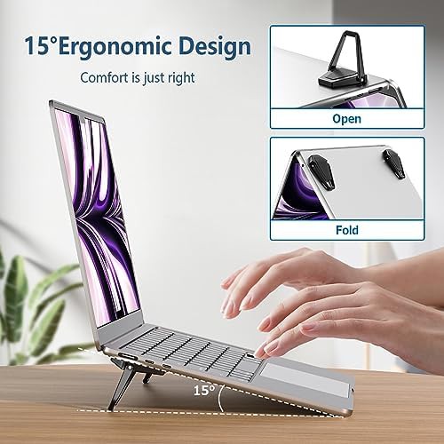 Black aluminum invisible laptop stand — photo 3