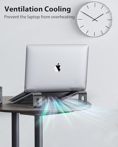 Gray Aluminum Laptop Riser with Wrist Protection — photo 5