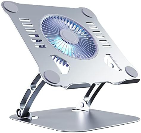Silver Aluminum Cooling Stand with Fan