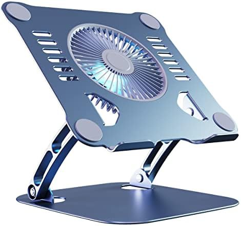 Blue Gray Laptop Stand with Cooling Fan