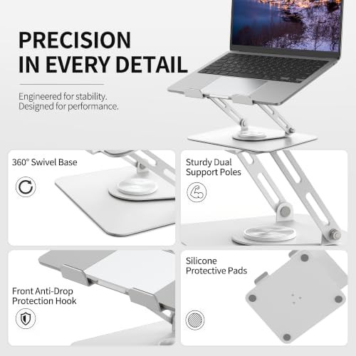 White rotating metal laptop stand — photo 4