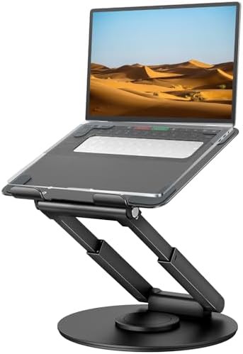 Swivel base black laptop stand
