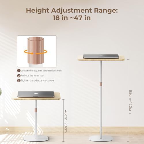 White Metal Portable Laptop Floor Stand — photo 3