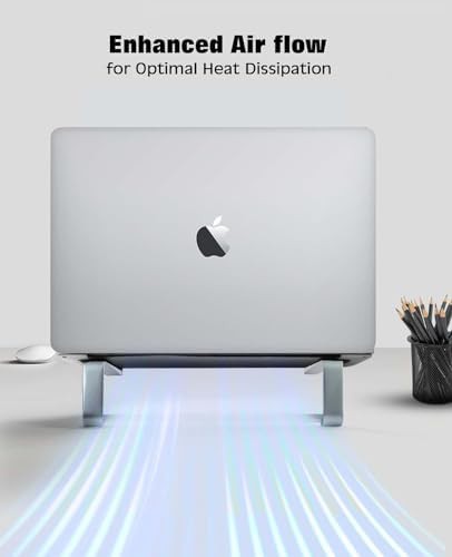Blue Grey Aluminum Ergonomic Laptop Riser — photo 3