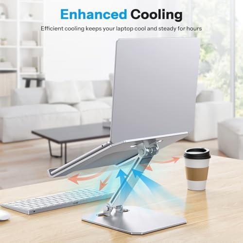Glossy silver portable aluminum laptop riser 15.6 — photo 5