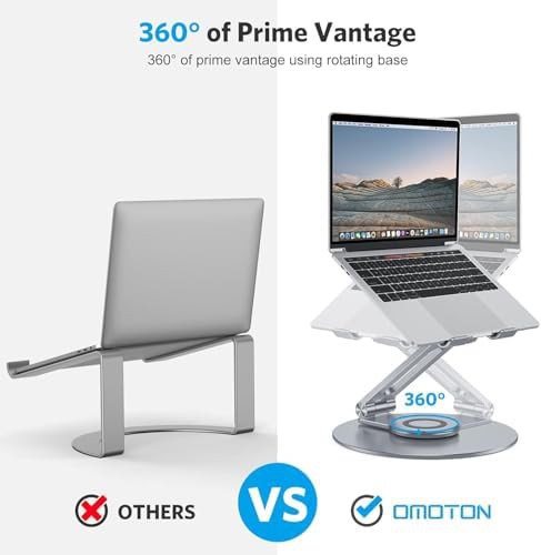 Adjustable laptop stand with rotating base — photo 3