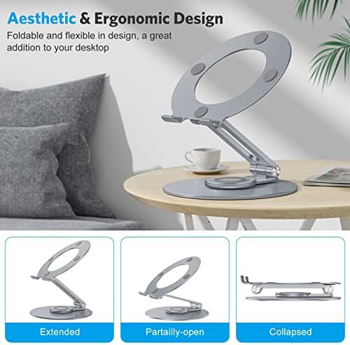 Adjustable laptop stand with rotating base — photo 5