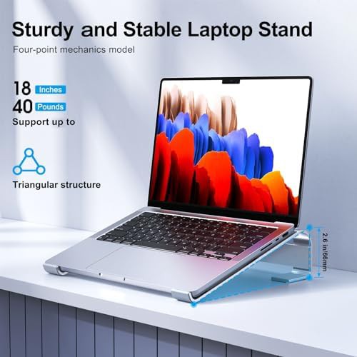 Silver Aluminum Ergonomic Riser for Large Laptops — photo 3