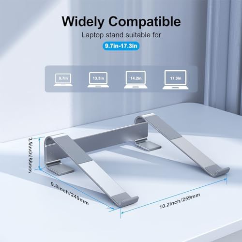 Silver Aluminum Ergonomic Riser for Large Laptops — photo 5