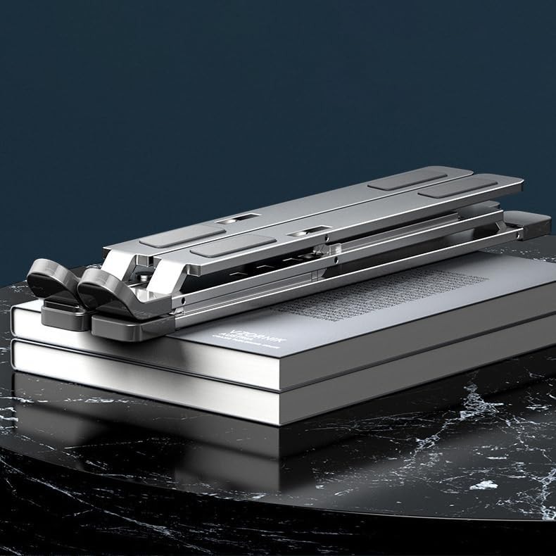 Silver aluminum portable notebook riser stand — photo 4