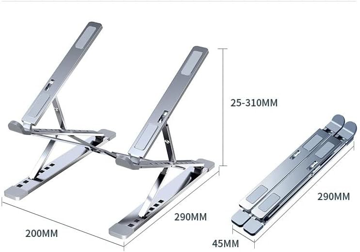 Adjustable aluminum portable laptop stand in grey — photo 3