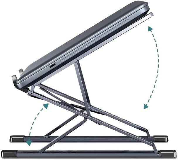 Adjustable aluminum portable laptop stand in grey — photo 4