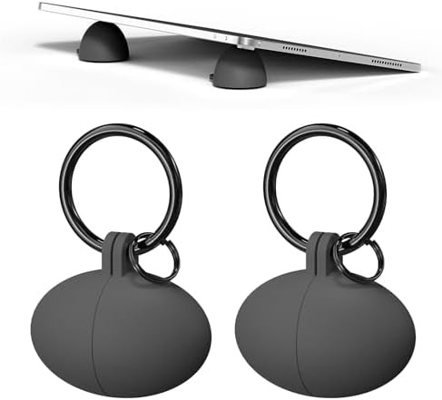 Gray silicone egg keyring laptop stand