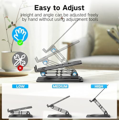 Rotating base ergonomic laptop riser stand — photo 4