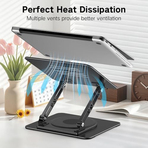 Rotating base ergonomic laptop riser stand — photo 5