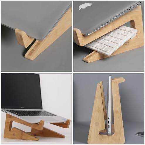 Wooden vertical laptop stand for desk — photo 3