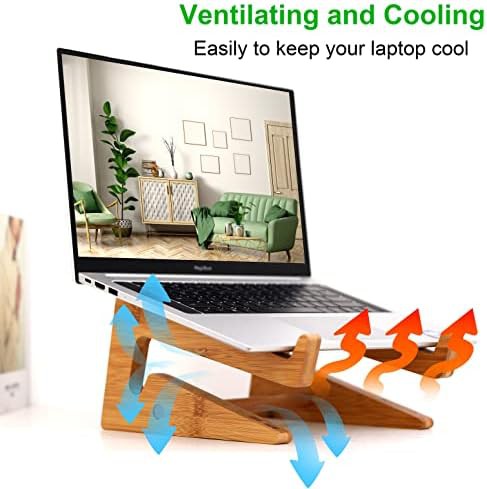 Wooden vertical laptop stand for desk — photo 4