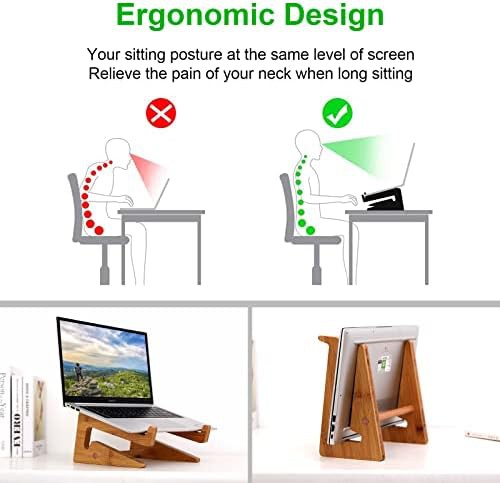 Wooden vertical laptop stand for desk — photo 5