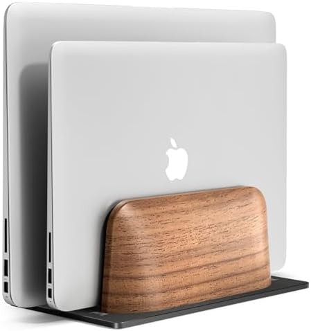 Dual slot wood vertical desk stand