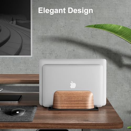 Dual slot wood vertical desk stand — photo 4