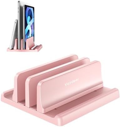 Pink vertical dual slot laptop holder