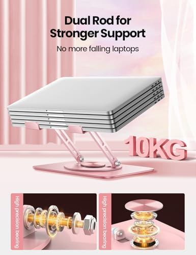 Pink metal rotating laptop stand 15.6 — photo 4