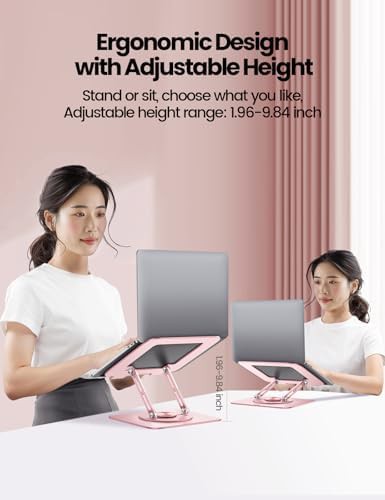 Pink metal rotating laptop stand 15.6 — photo 5