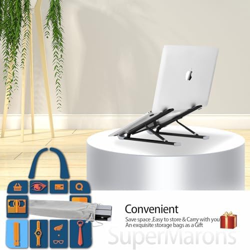 Black aluminum foldable laptop and tablet holder — photo 5
