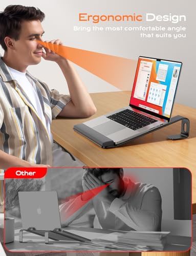 Office black aluminum laptop riser holder — photo 4