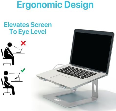 Ergonomic Silver Aluminum Laptop Riser — photo 3