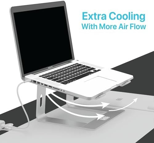 Ergonomic Silver Aluminum Laptop Riser — photo 4