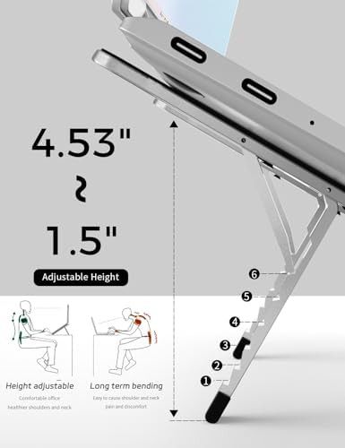 Silver Aluminum Six Level Laptop Riser 15.6 — photo 5