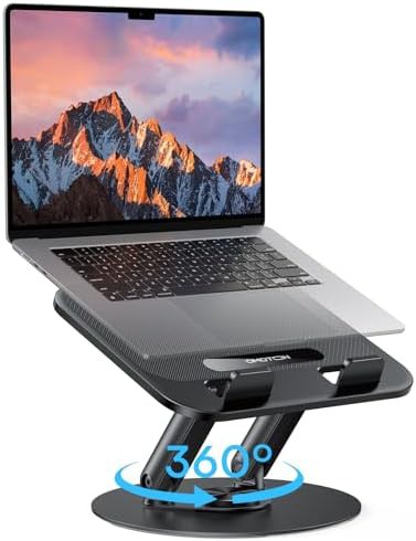 Ergonomic laptop riser with rotating base