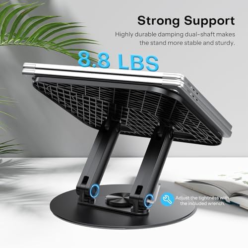 Ergonomic laptop riser with rotating base — photo 3