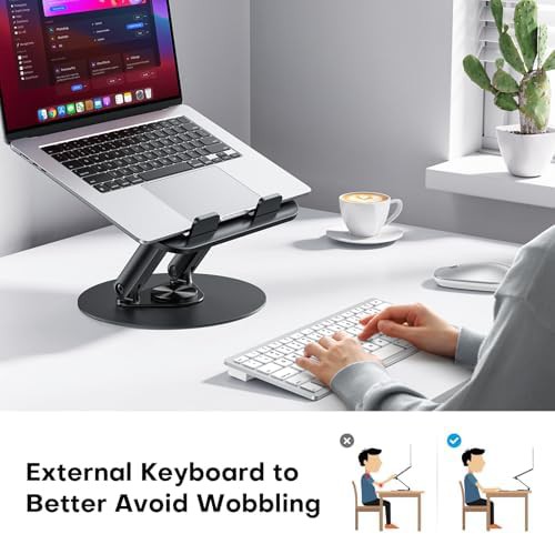 Ergonomic laptop riser with rotating base — photo 5
