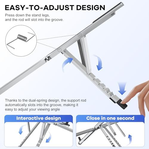 Silver aluminum foldable laptop riser 17.3 in — photo 4