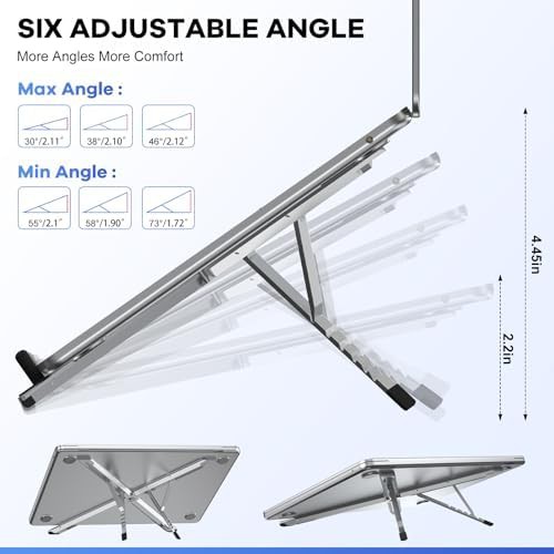 Silver aluminum foldable laptop riser 17.3 in — photo 5
