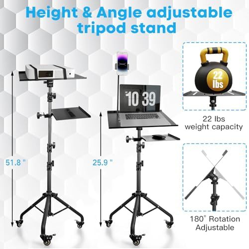 Rolling Projector Stand with Wheels — photo 4