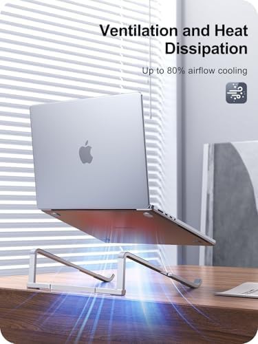 Foldable Portable Silver Aluminum Laptop Riser — photo 3